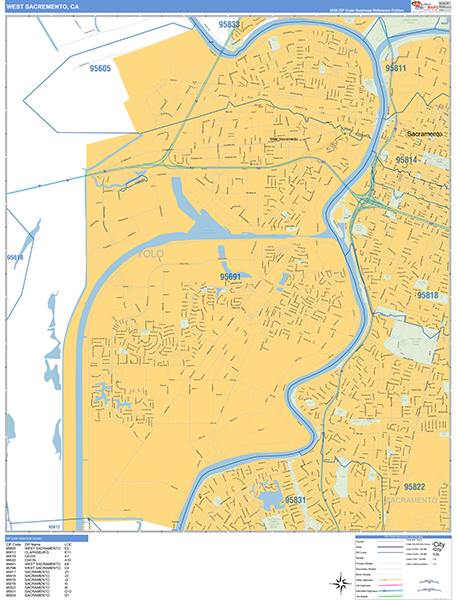 West Sacramento Wall Map